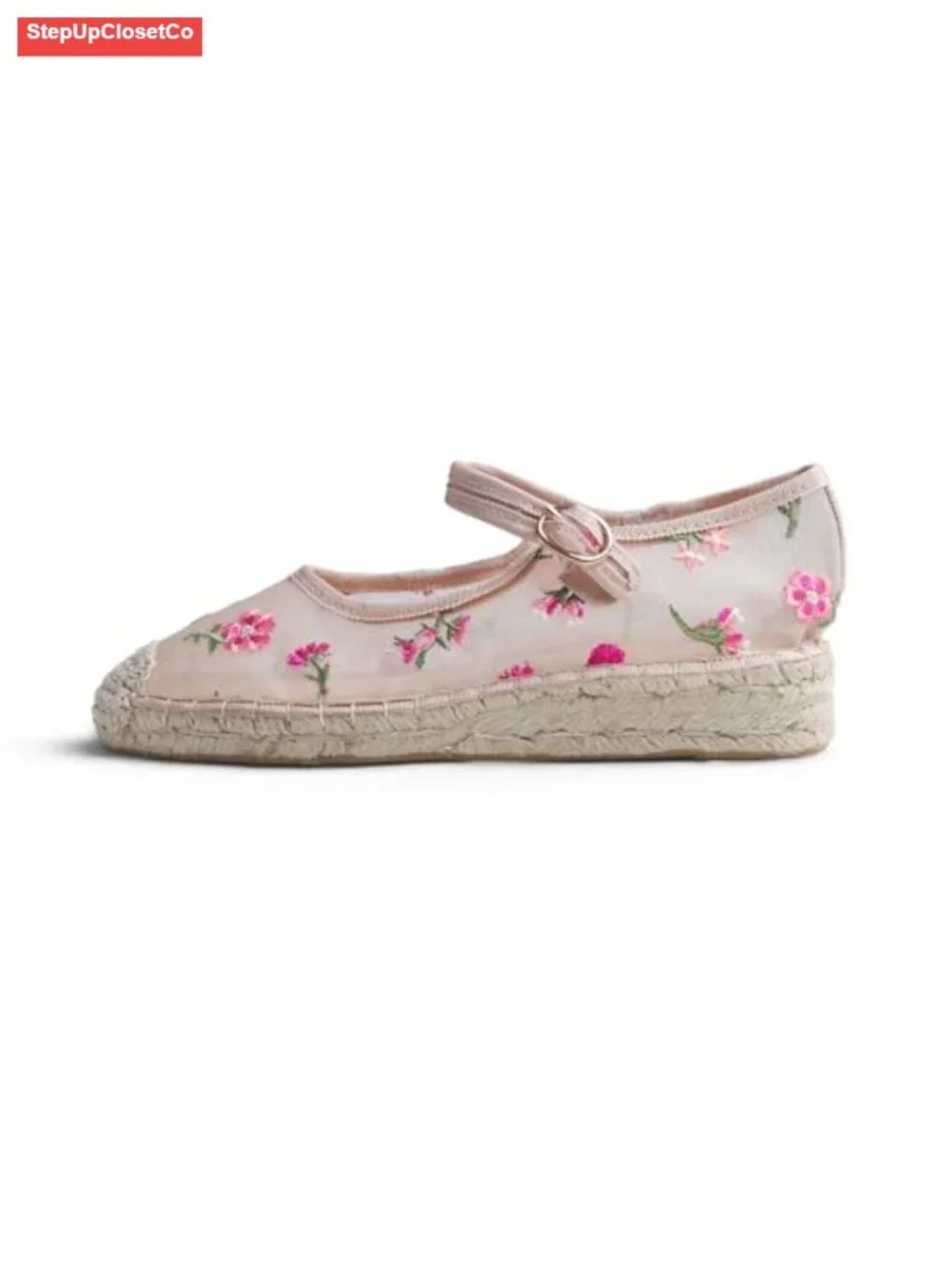 Crochet Mesh Hand Stitching Espadrilles Women's Comfort Breathable Ankle Strap